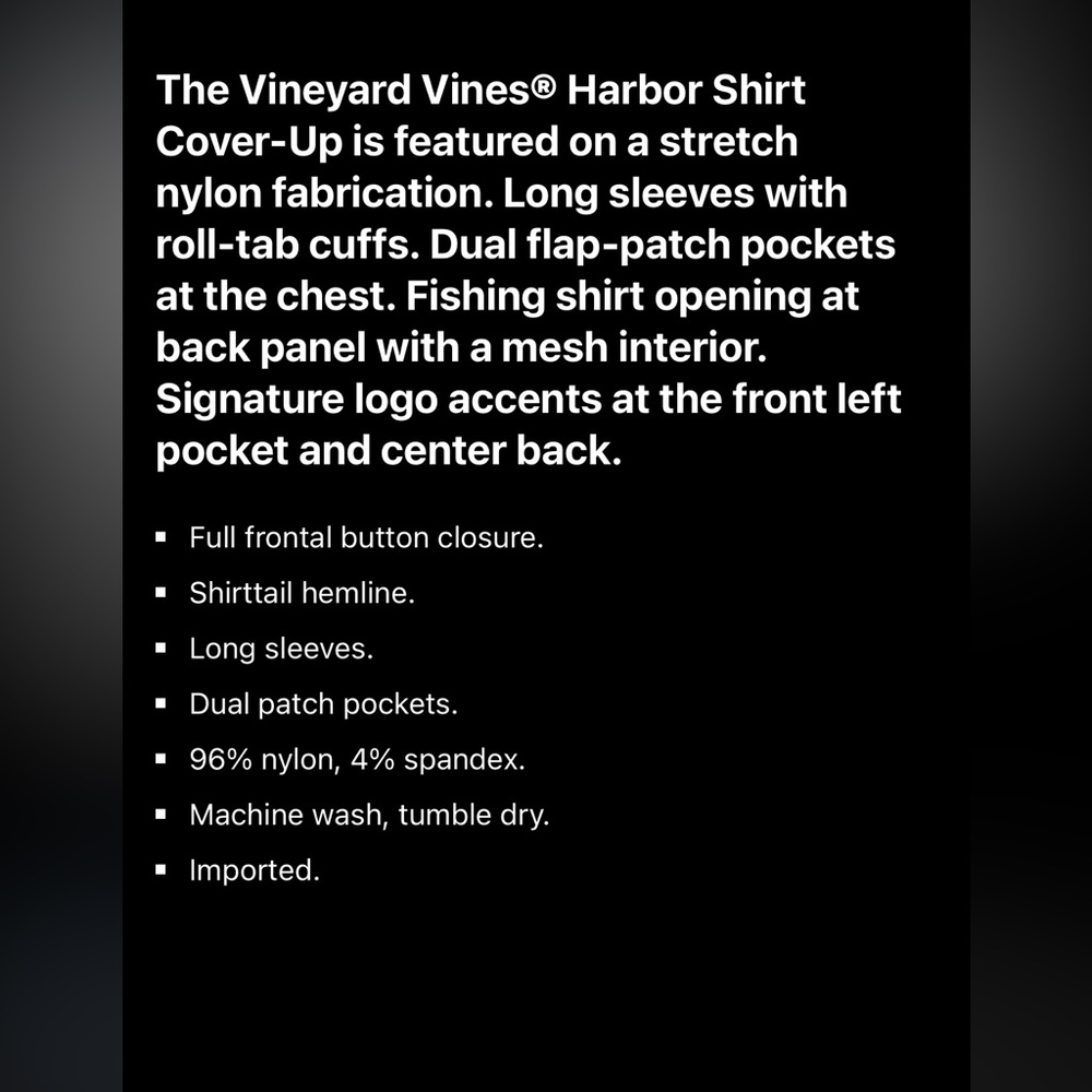 NWT VINEYARD VINES seersucker harbor shirt cover up size 0 - Picture 6 of 9